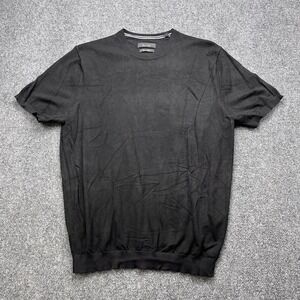 Porter & Ash Viscose Blend Knit‎ Minimalist Black Short Sleeve Sweater